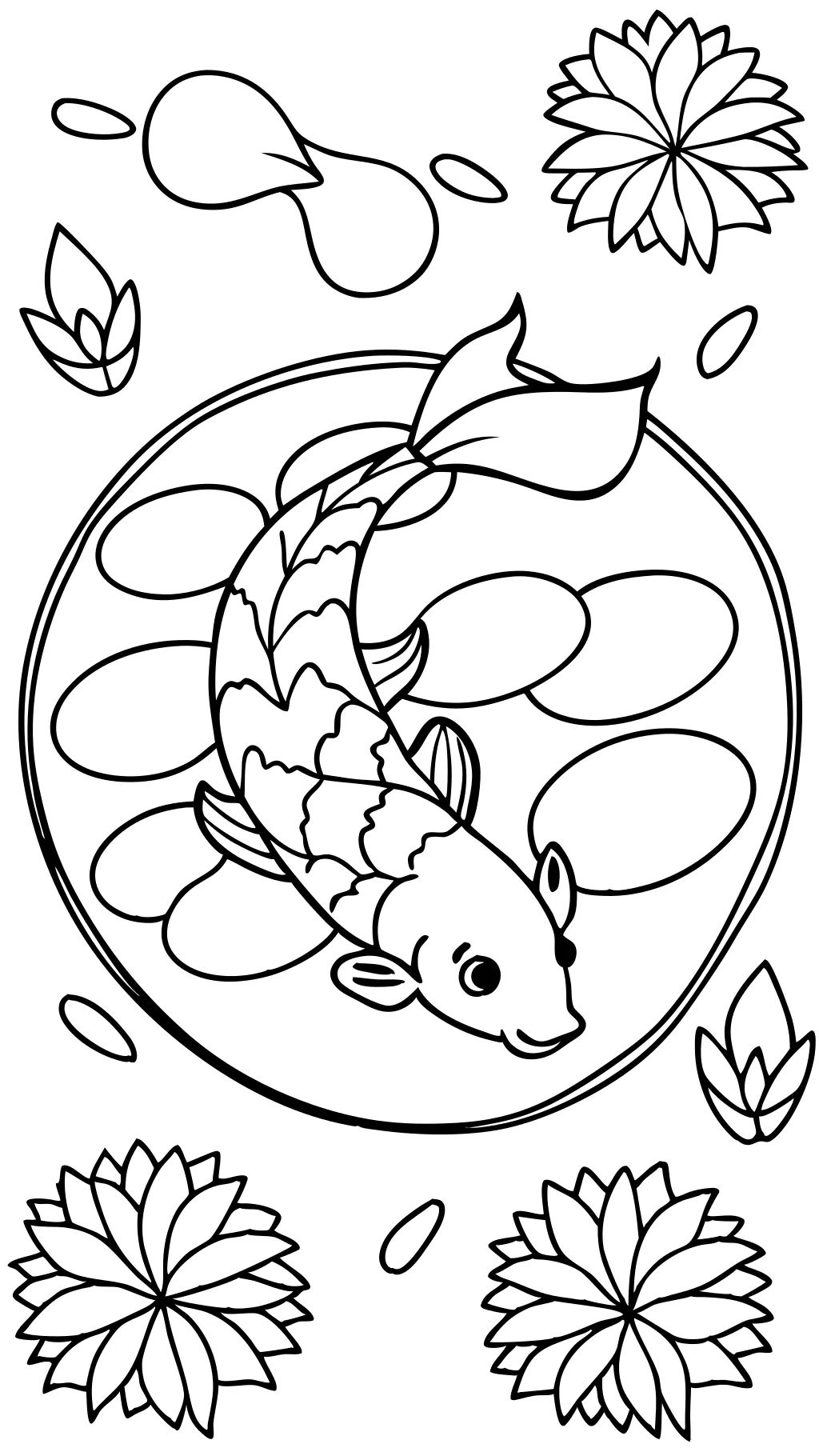 koi fish coloring page